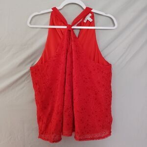 Sofia Jeans by Sofia Vergara Women's Red Abbey Eyelet Halter Summer Top Size XL